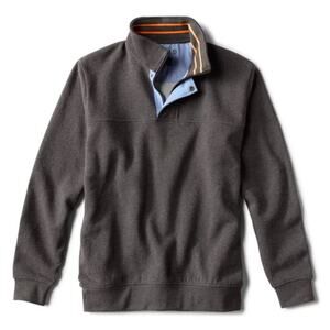 ORVIS Signature Quarter Zip Pullover Mens XL Gray Preppy Country Club Sweater